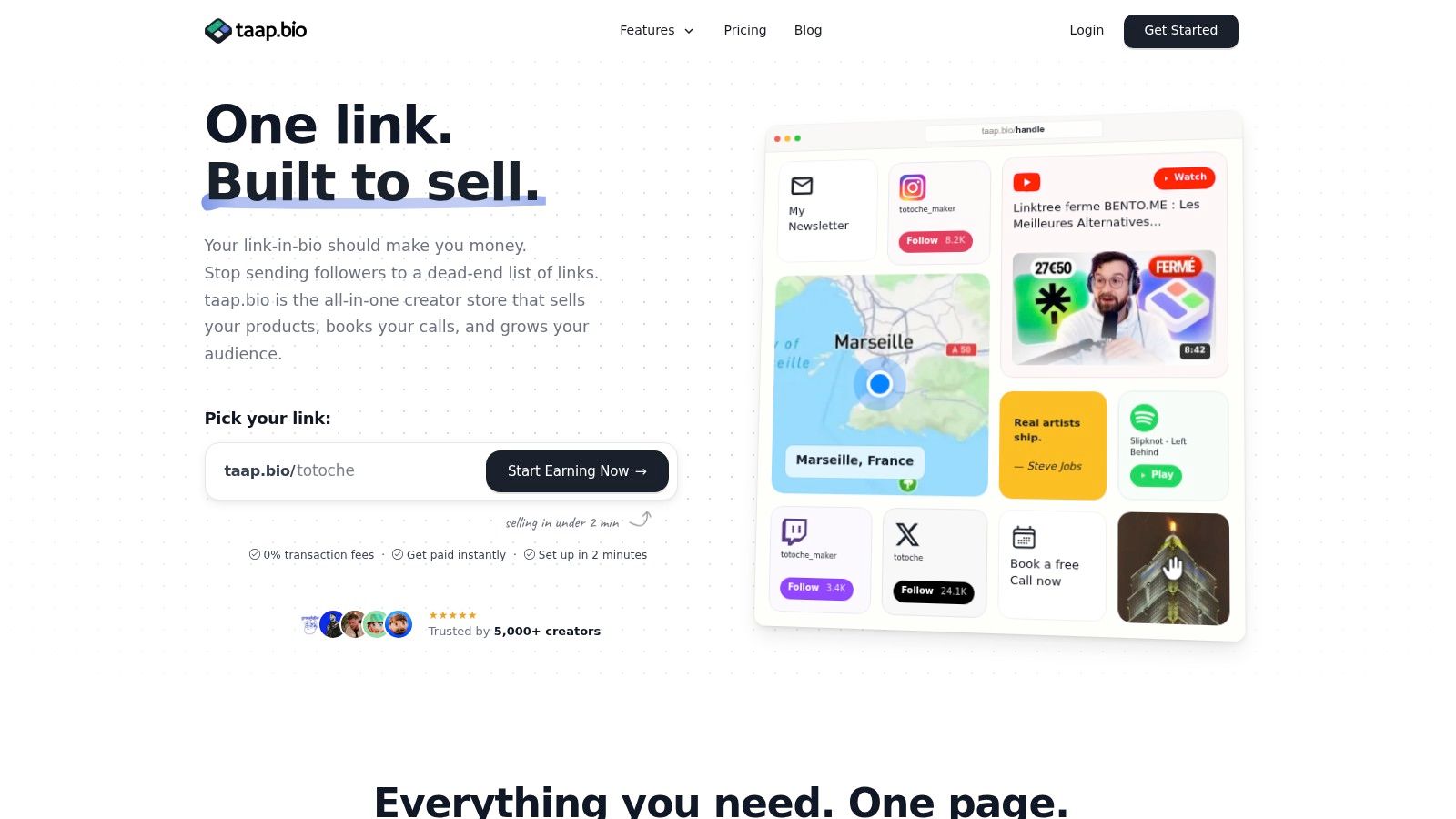 Screenshot from https://taap.bio