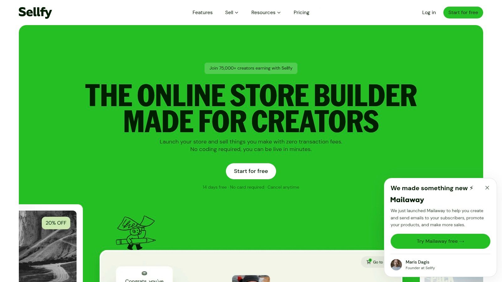 Sellfy storefront