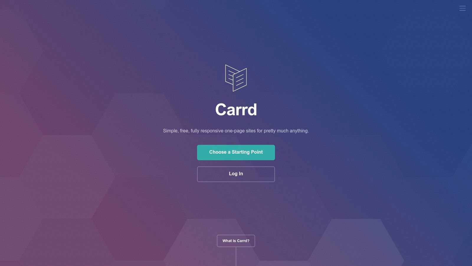 Carrd landing page showing a highly customized, portfolio-style layout with images, text blocks, and buttons.
