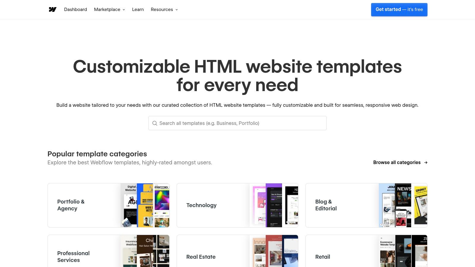 Webflow – Free Templates