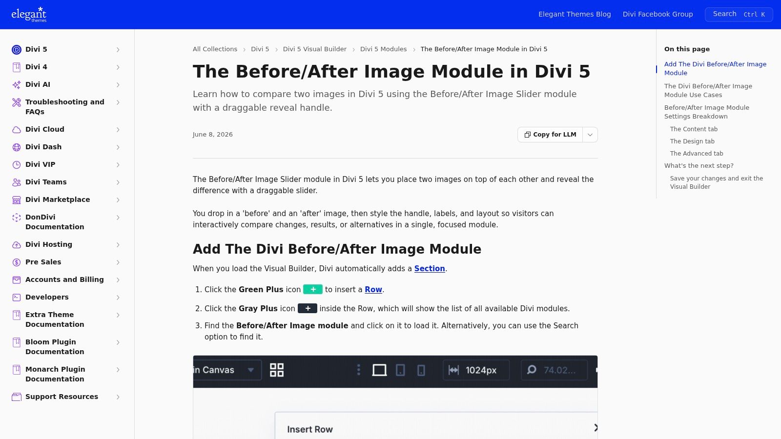 Divi (Elegant Themes), Before/After Image module (Divi 5)