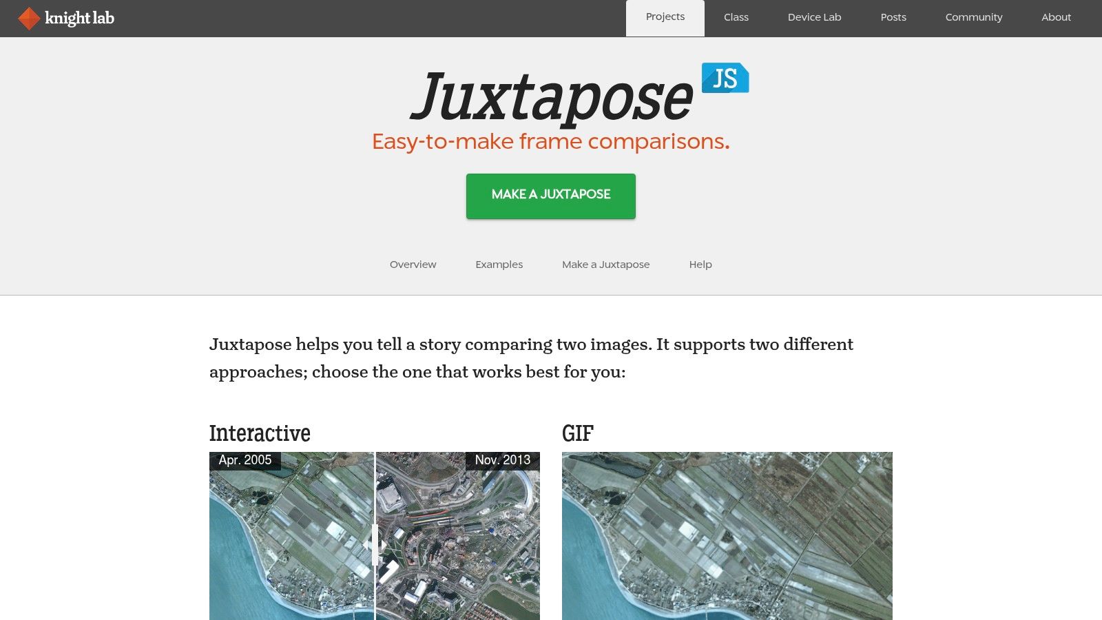 Knight Lab, JuxtaposeJS