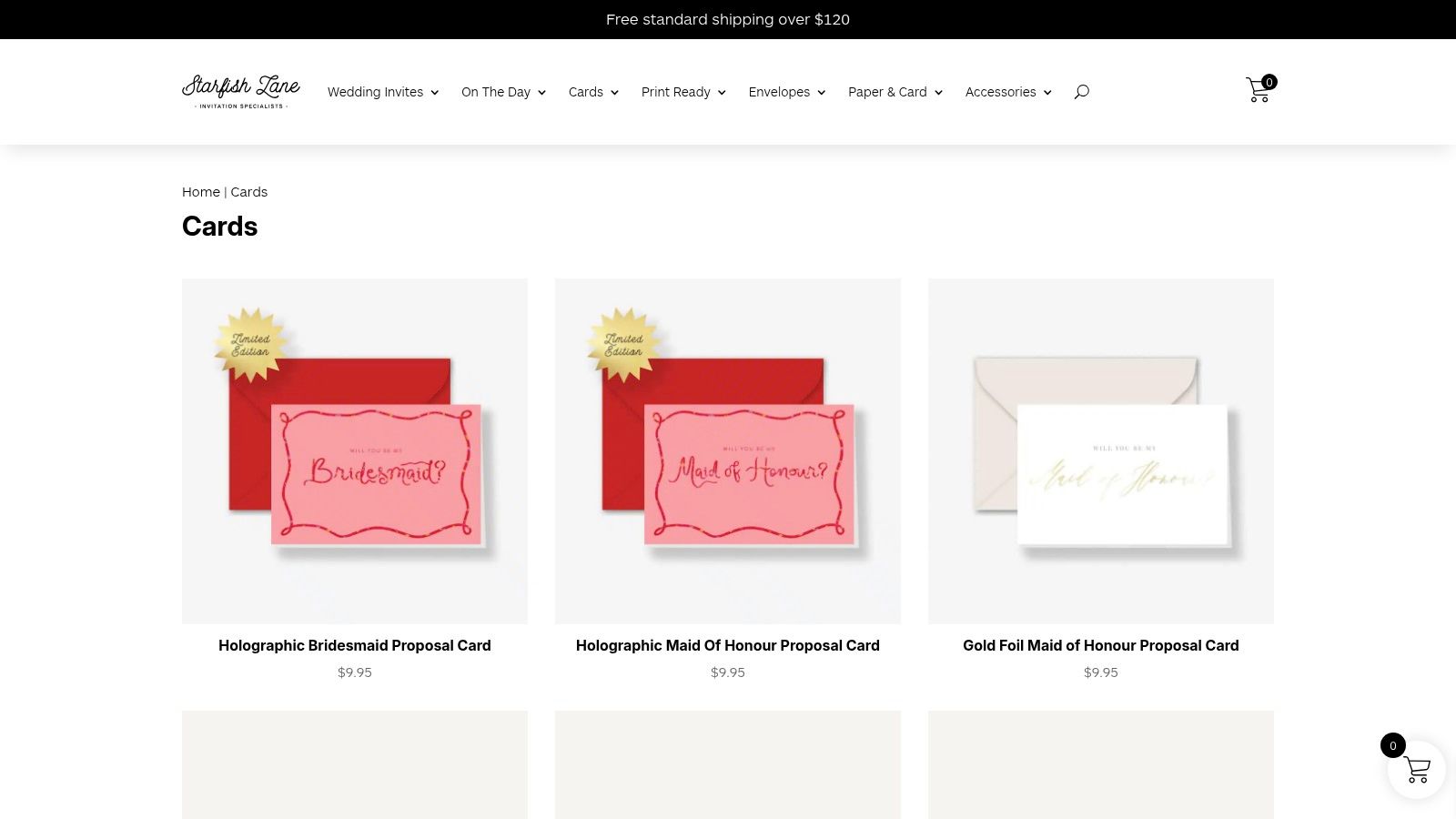 Starfish Lane Foil Proposal Cards
