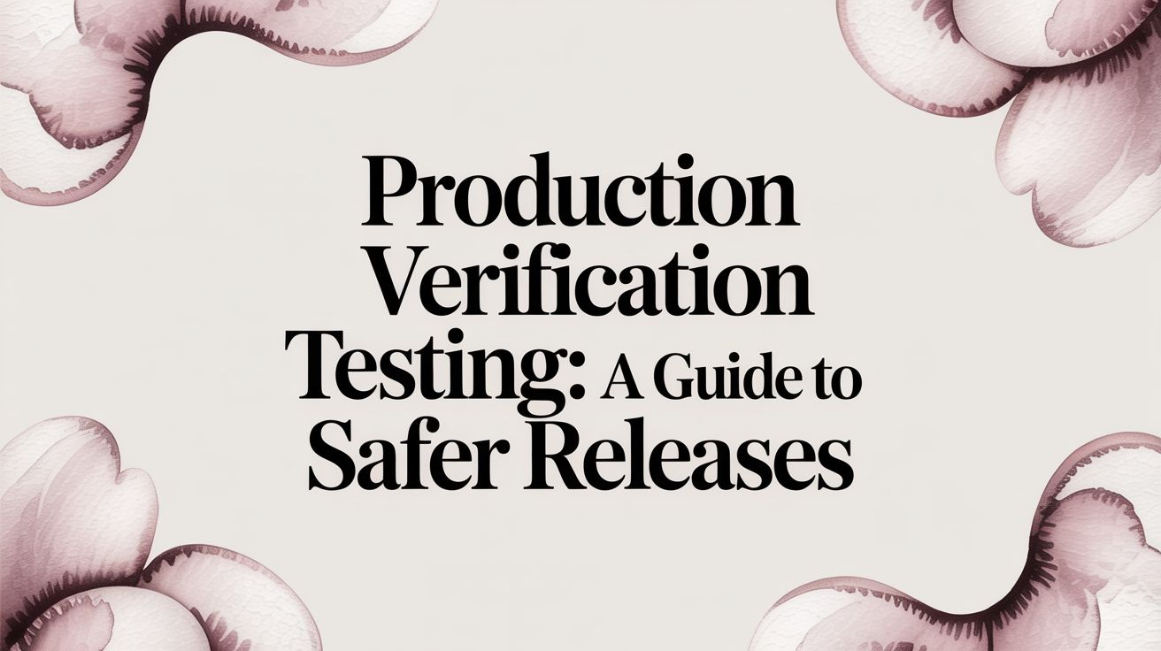 Production Verification Testing: A Guide to Safer Releases | e2eAgent.io