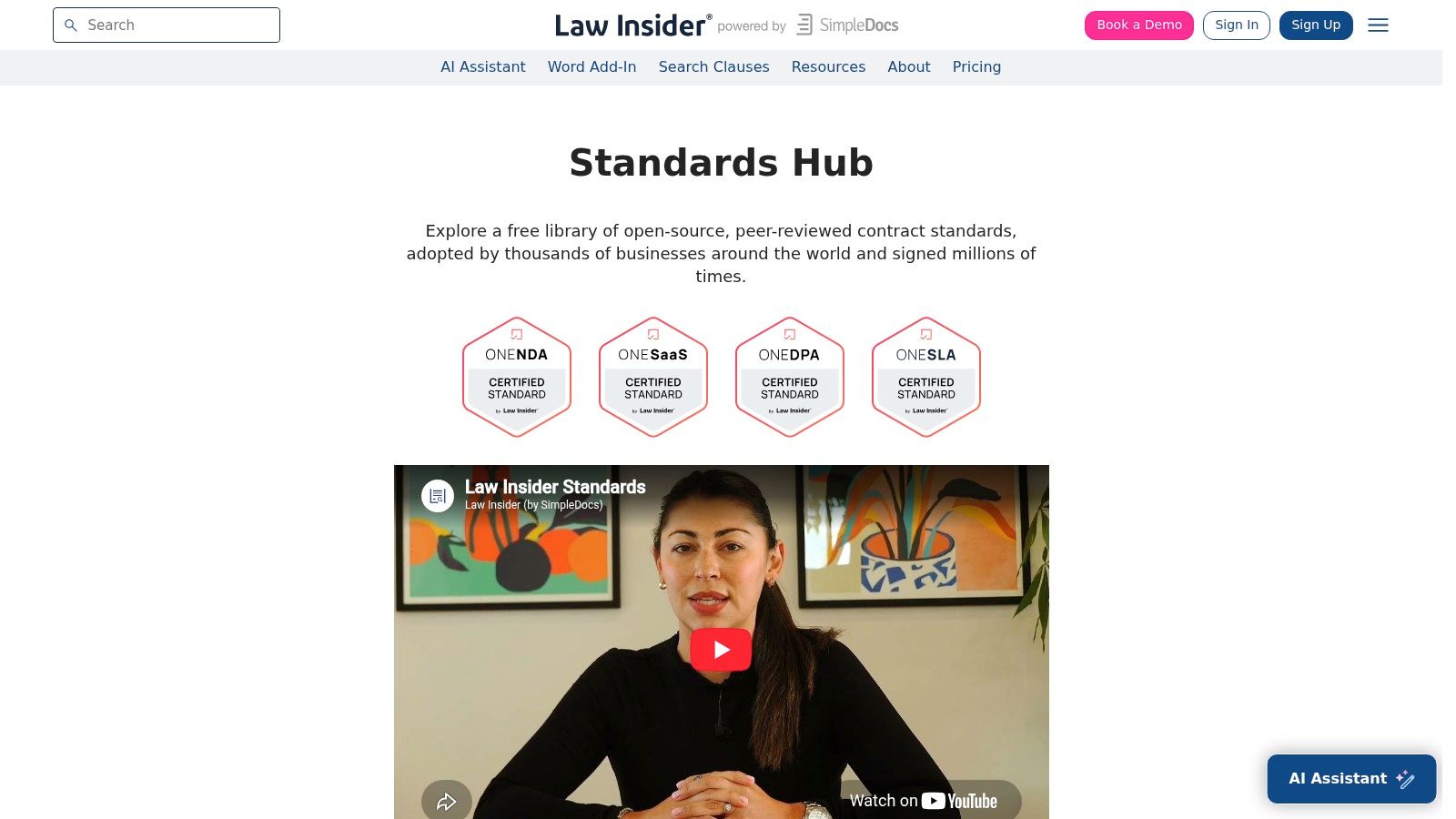 Law Insider oneSLA Standard and Clause Library