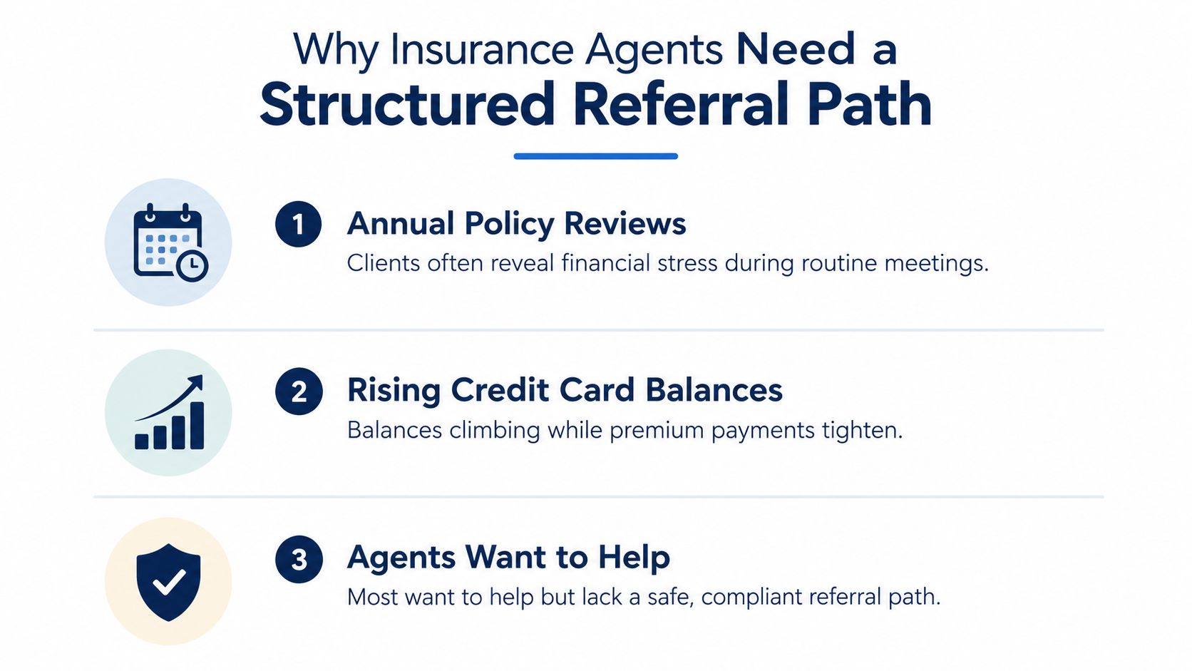 An infographic detailing why insurance agents benefit from implementing a structured client referral path for financial services.
