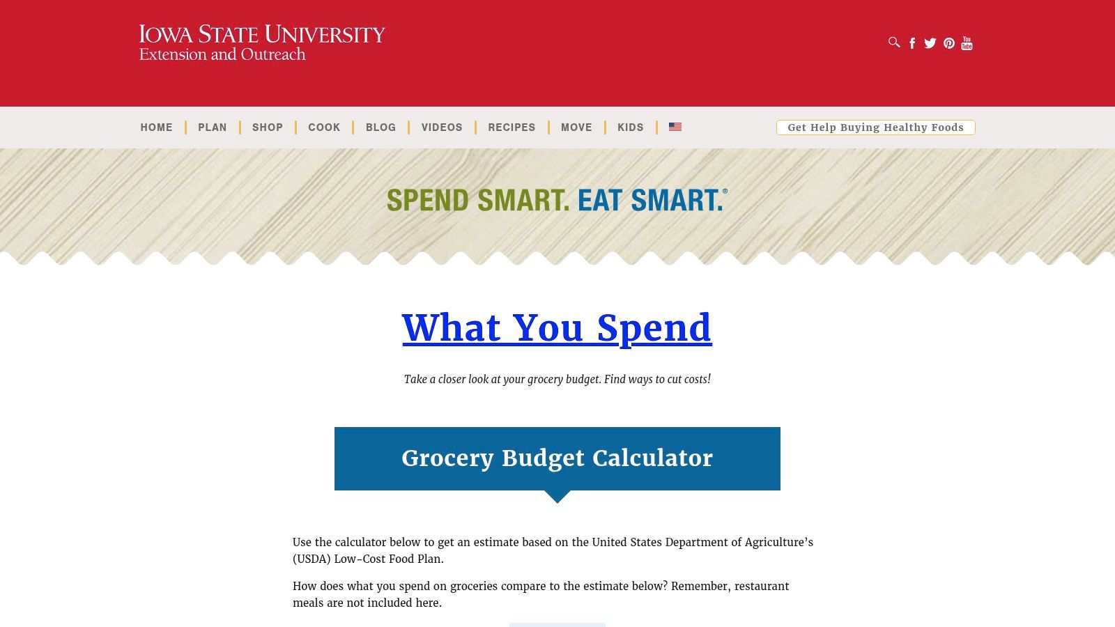 Spend Smart. Eat Smart. from Iowa State University Extension