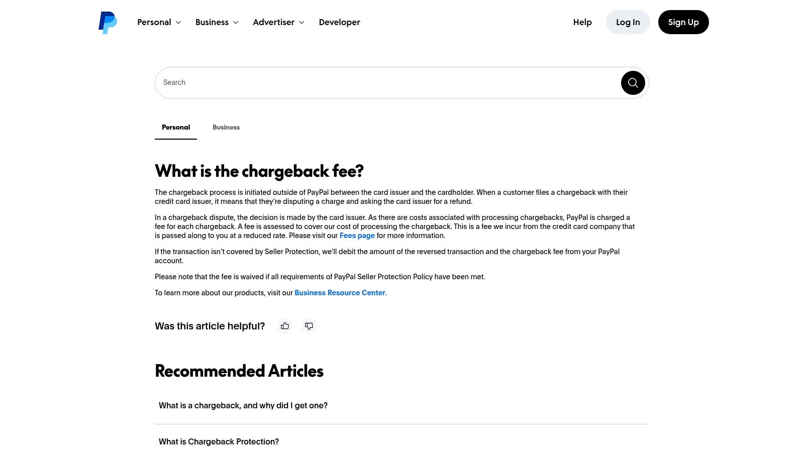 PayPal - Chargebacks and disputes