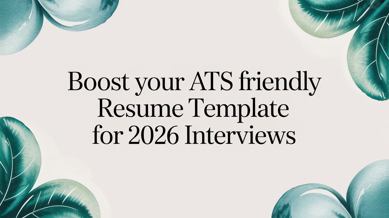 Boost Your ats friendly resume template for 2026 interviews