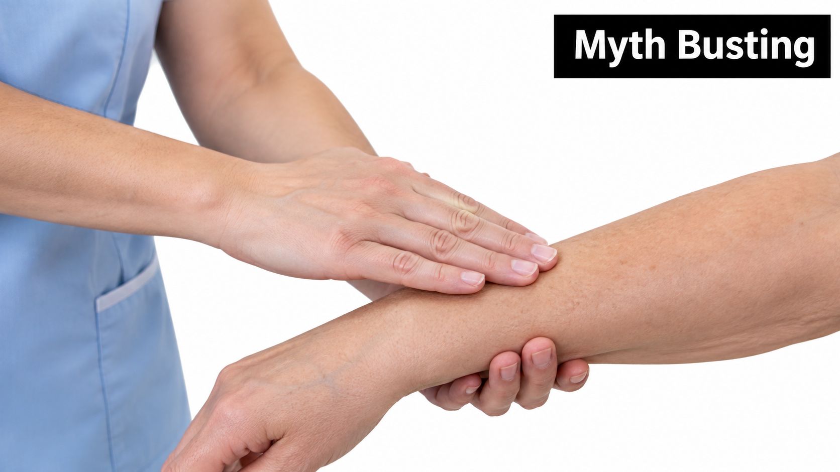 A healthcare professional gently examines the skin of an elderly person's arm for medical assessment.