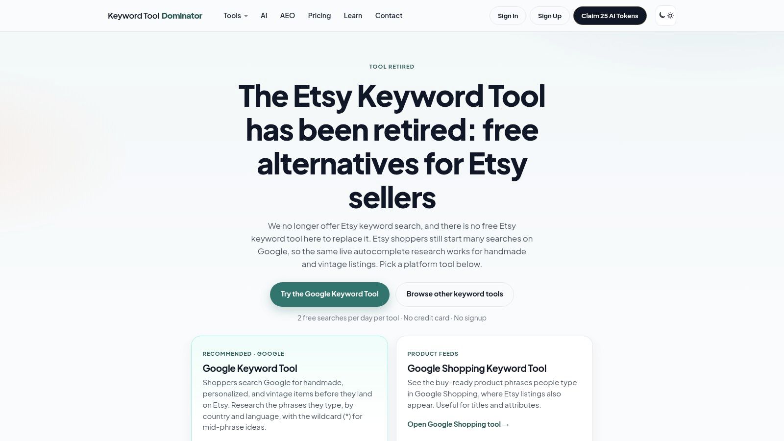 Keyword Tool Dominator, Etsy Keyword Tool