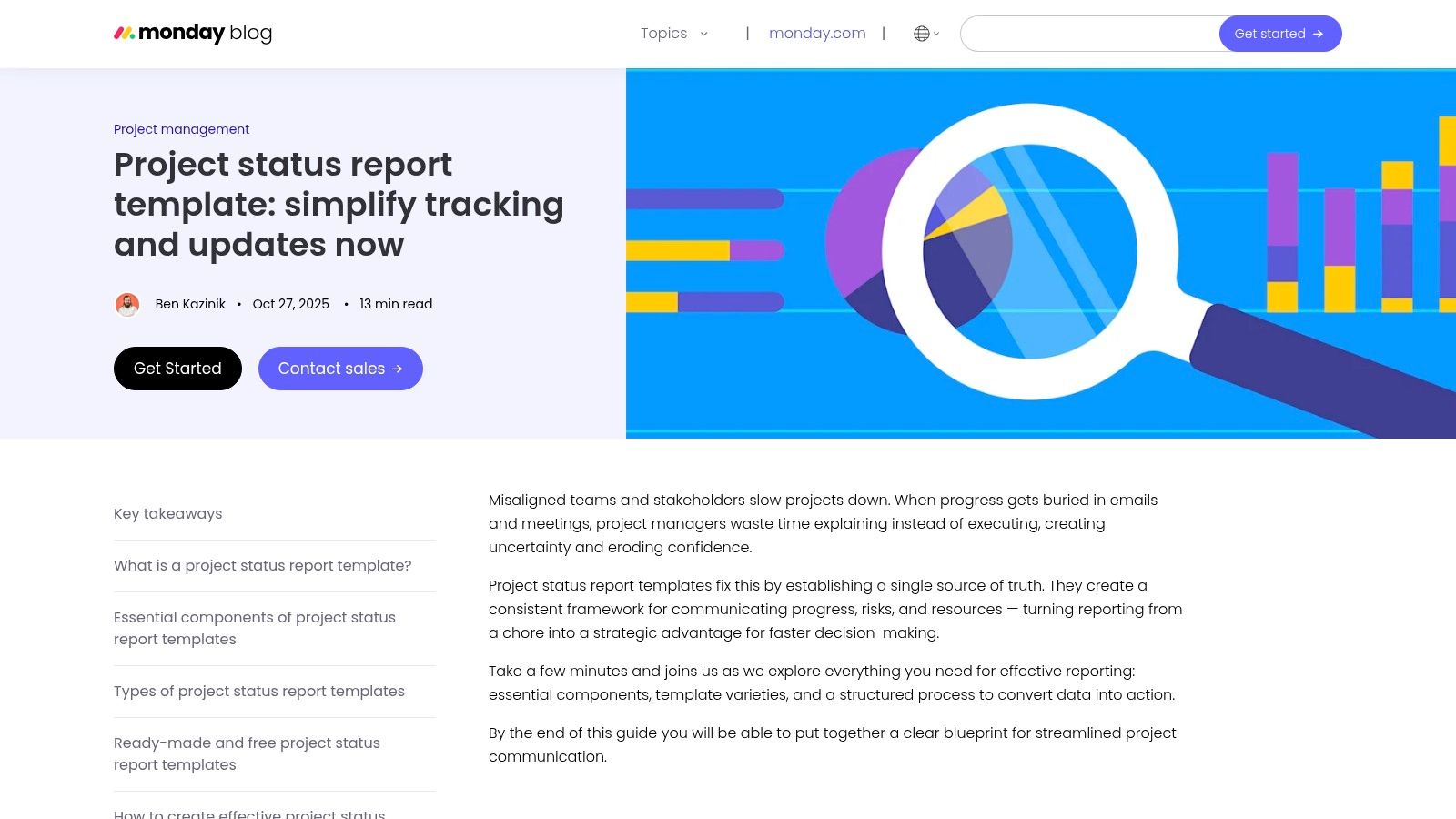 monday.com Status Report Templates