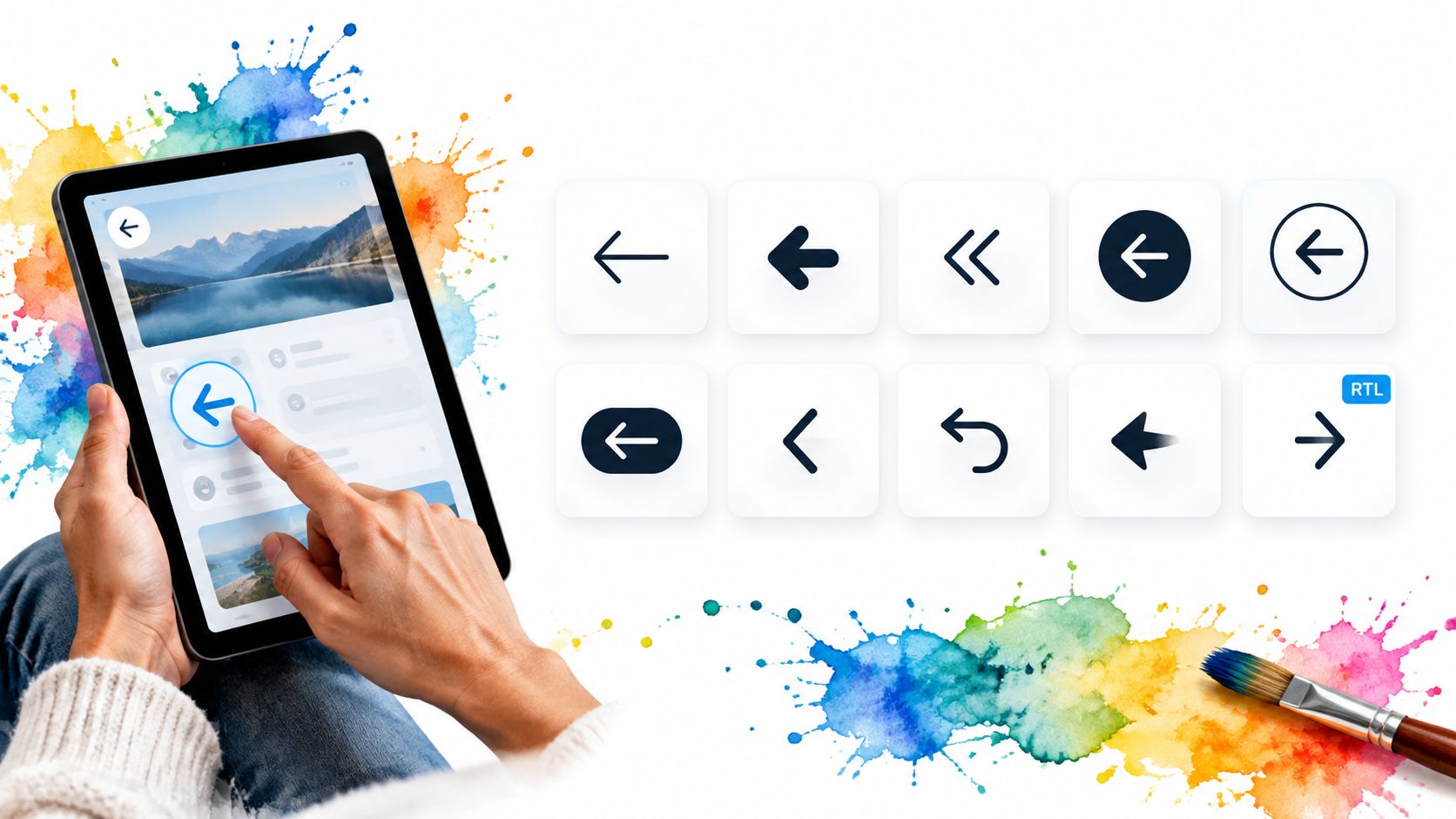 10 Left Arrow Icons for Navigation and Back Buttons