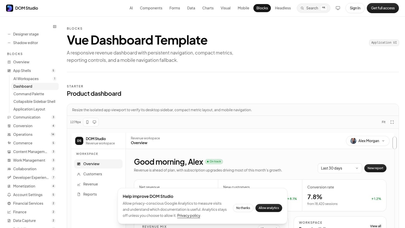 App Shells - Dashboard