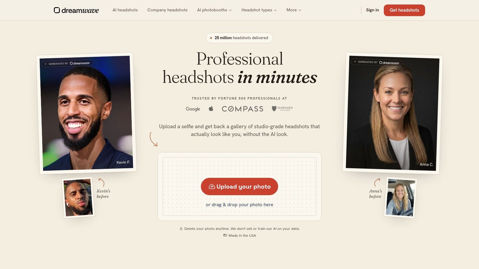 Dreamwave professional headshots examples