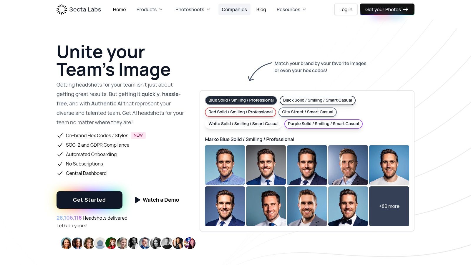 Secta Labs team and enterprise examples