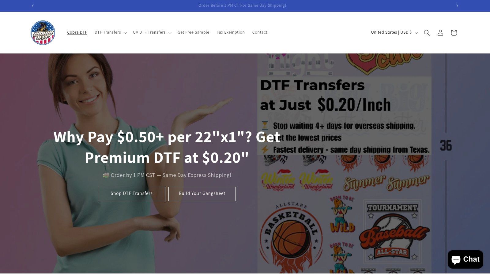 Screenshot from https://cobradtf.com