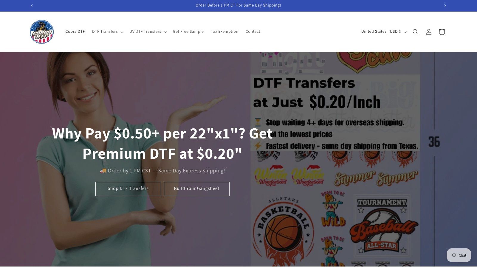 Screenshot from https://cobradtf.com