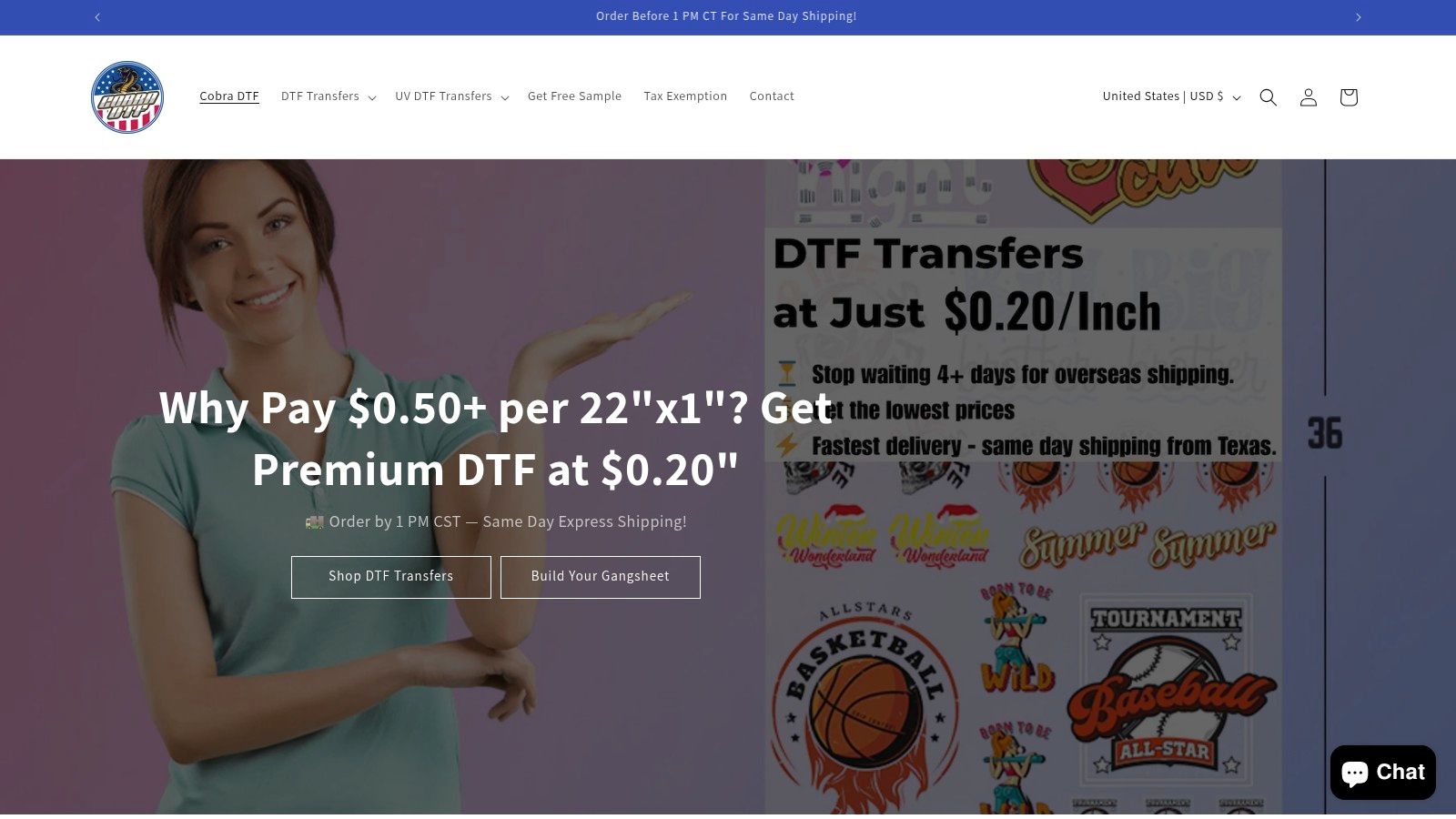 Screenshot from https://cobradtf.com
