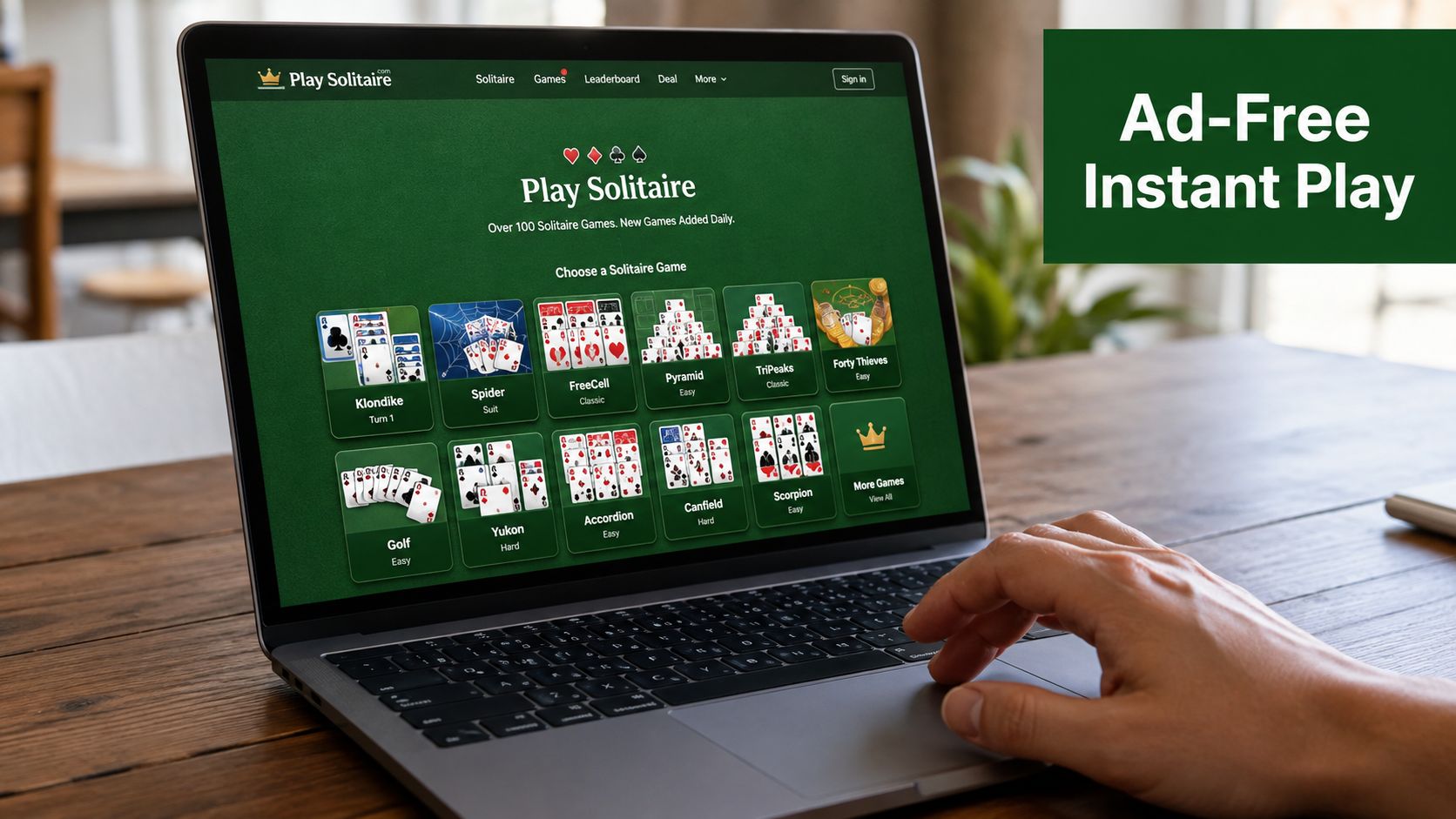 Screenshot from https://playsolitairegaming.com/