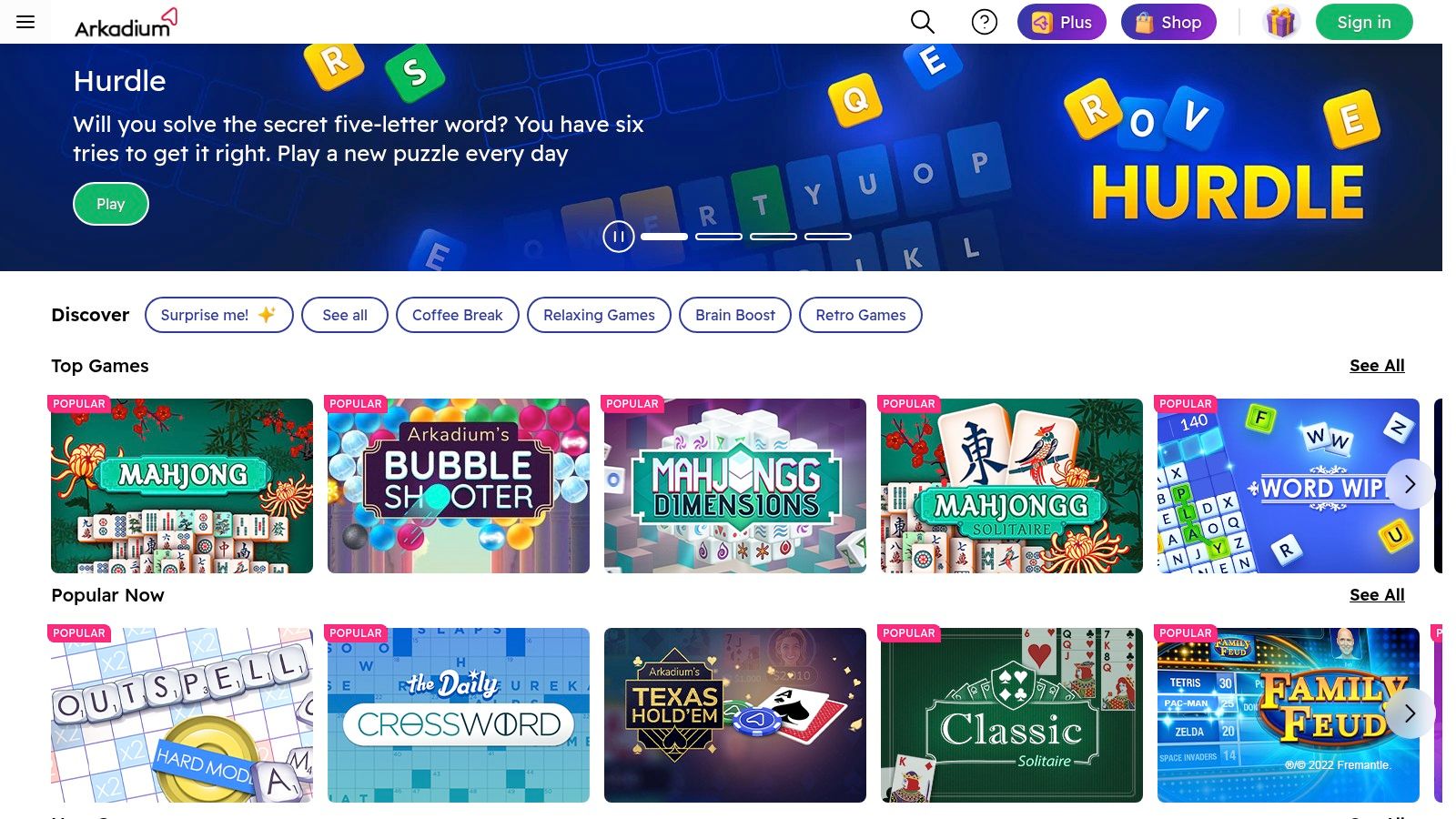 Arkadium Daily Solitaire and more