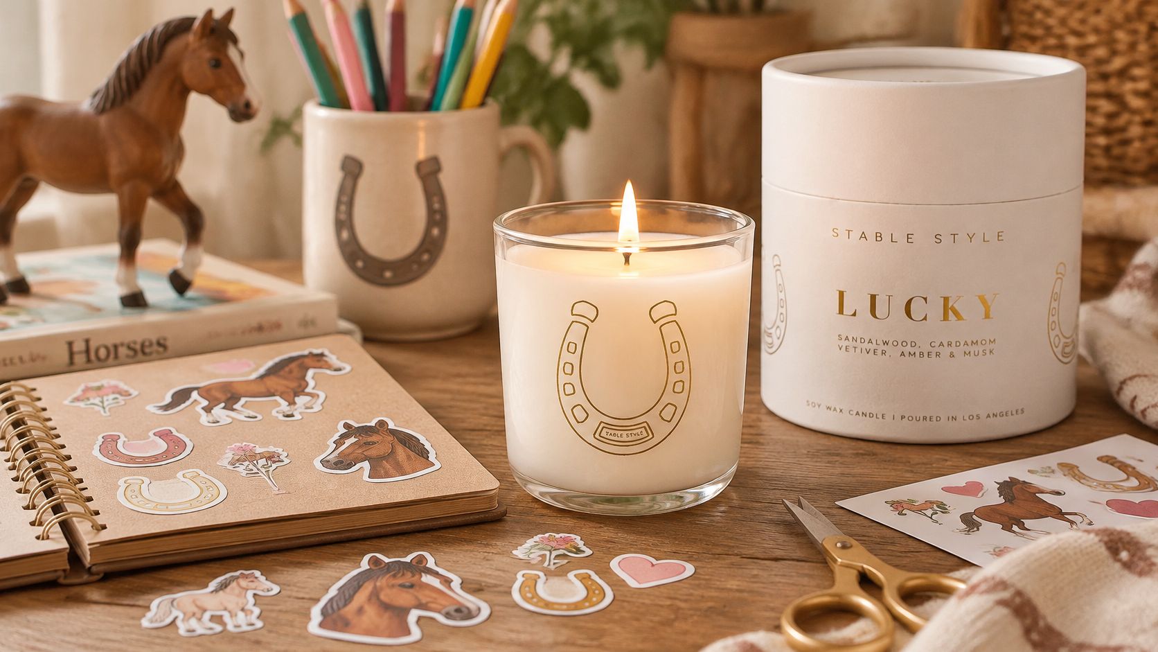 Lucky Horseshoe Soy Wax Candle (10 oz)