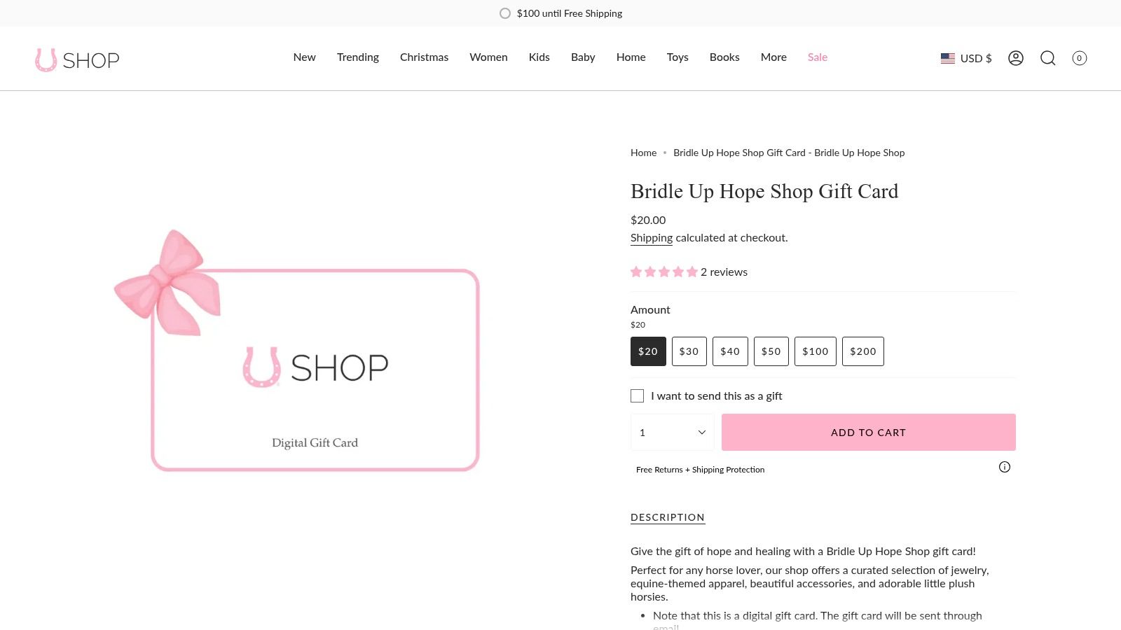 Bridle Up Hope Shop Gift Card - Bridle Up Hope Shop
