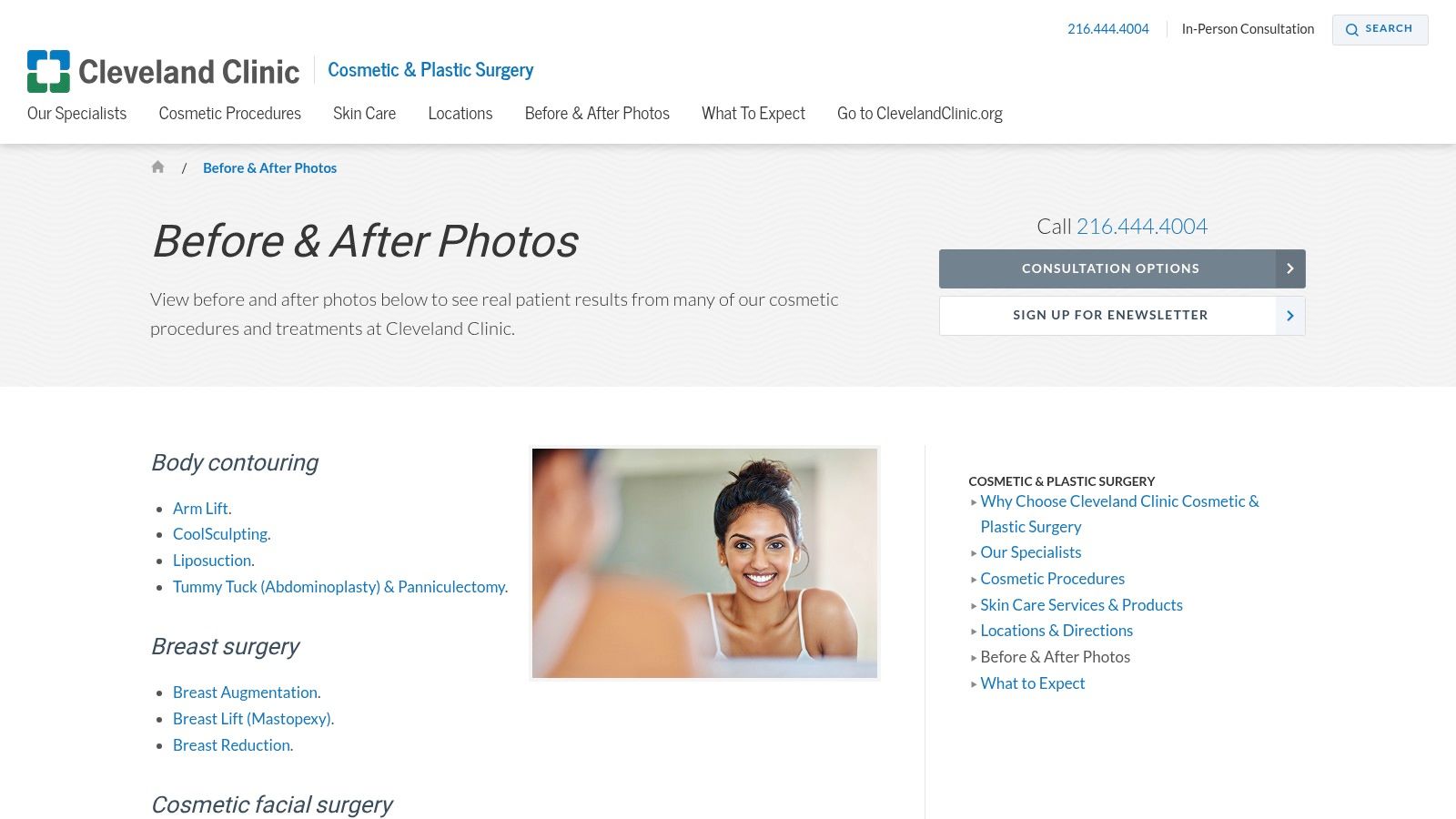 Cleveland Clinic – Cosmetic & Plastic Surgery Before & After Gallery