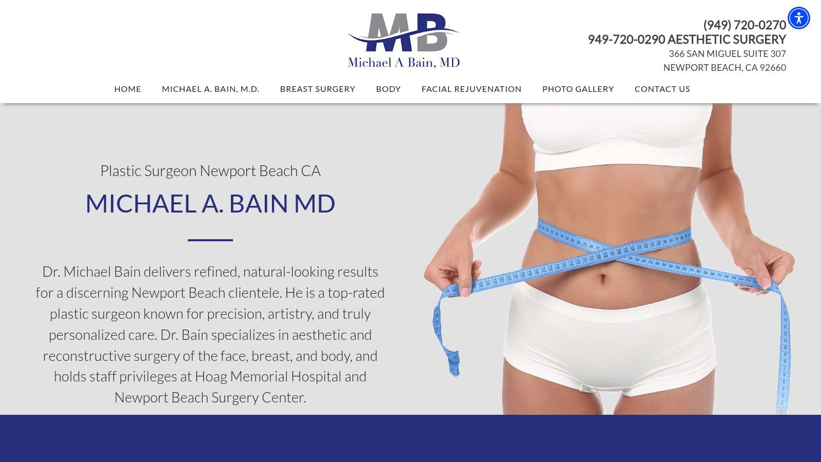 Michael A. Bain, MD, breast augmentation before and after results