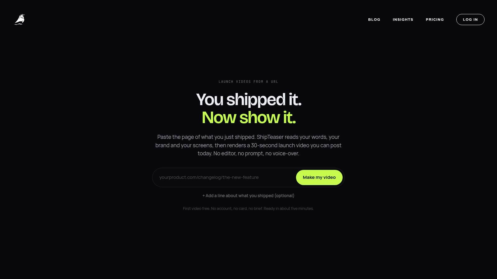 Screenshot from https://shipteaser.com