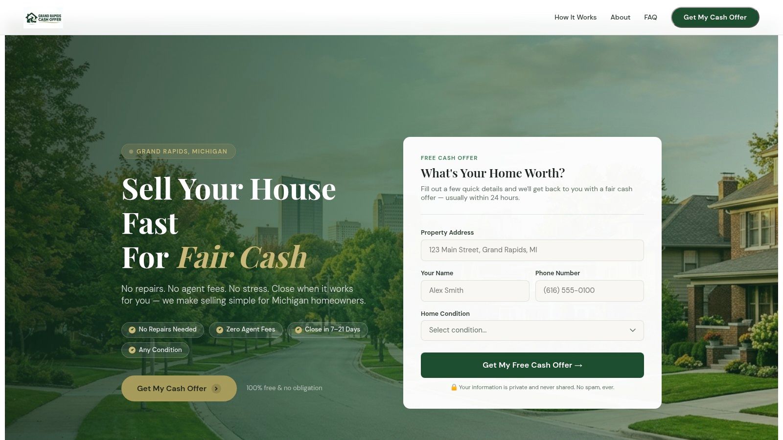 Grand Rapids Cash Offer