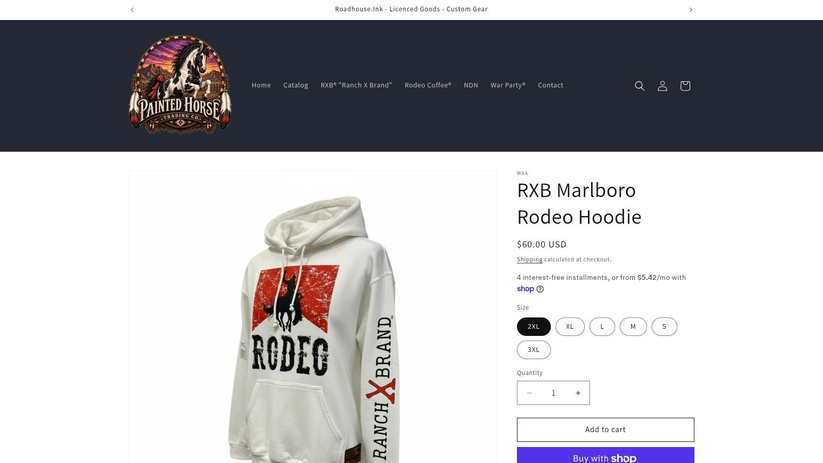 Screenshot from https://paintedhorse.shop/products/rxb-marlboro-rodeo-hoodie