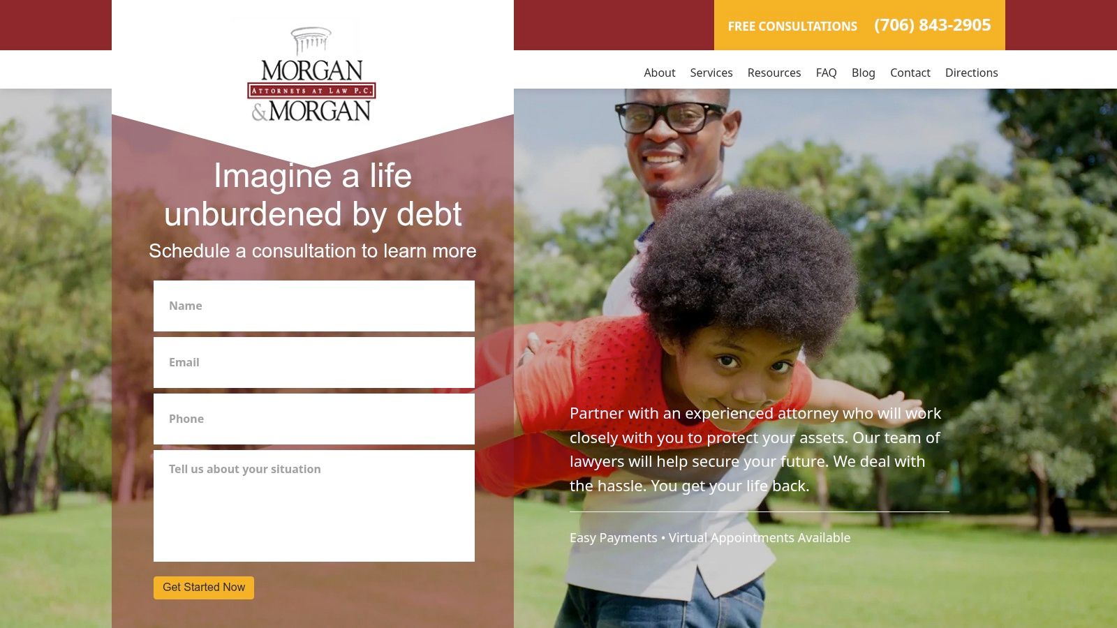 Screenshot from https://morganlawyers.com