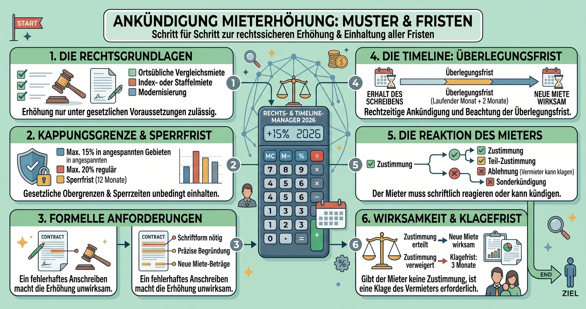 Ankündigung Mieterhöhung - Muster und Fristen