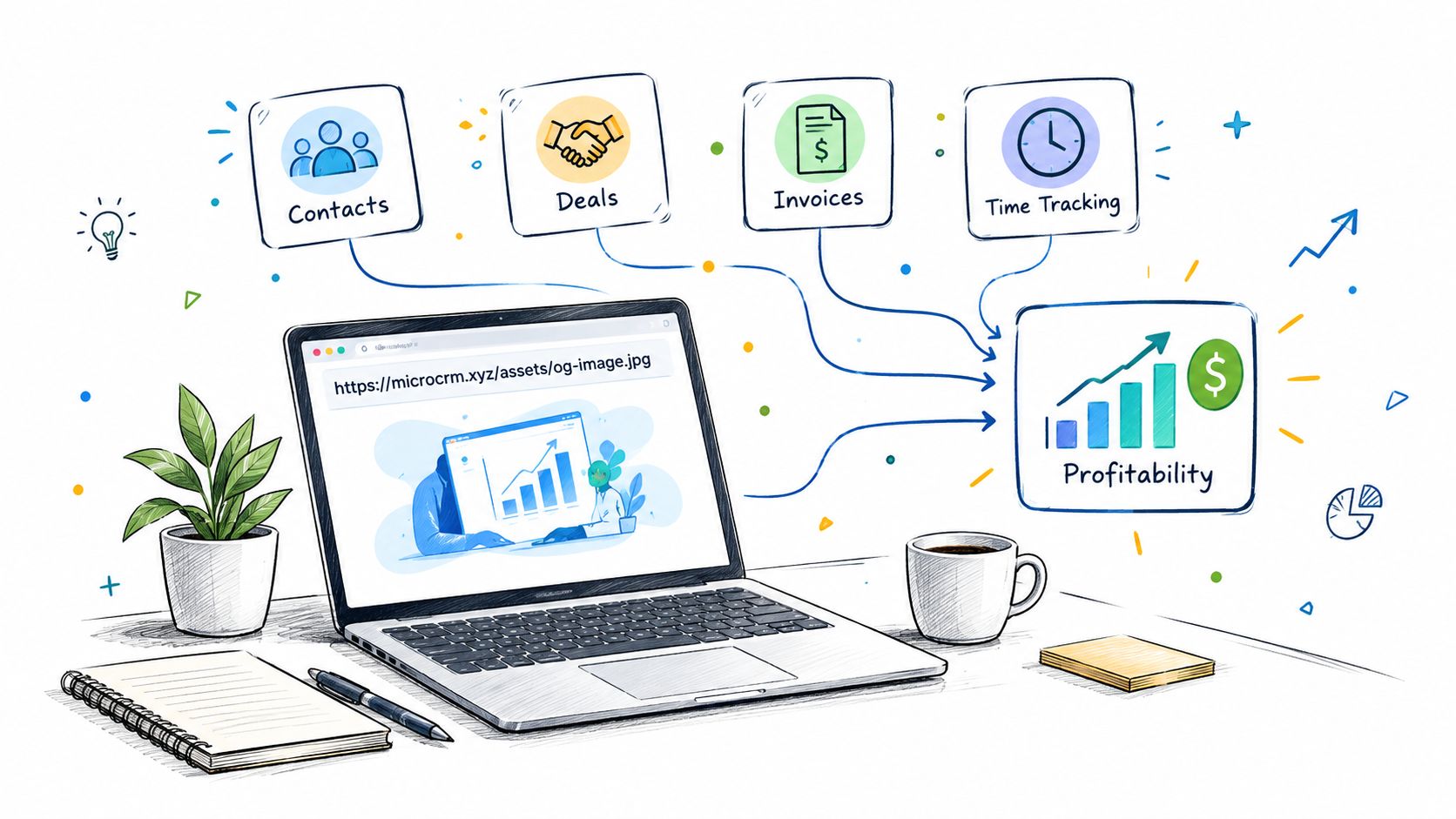 Screenshot from https://micro-crm.app/screenshots/reports-profitability-by-client.png