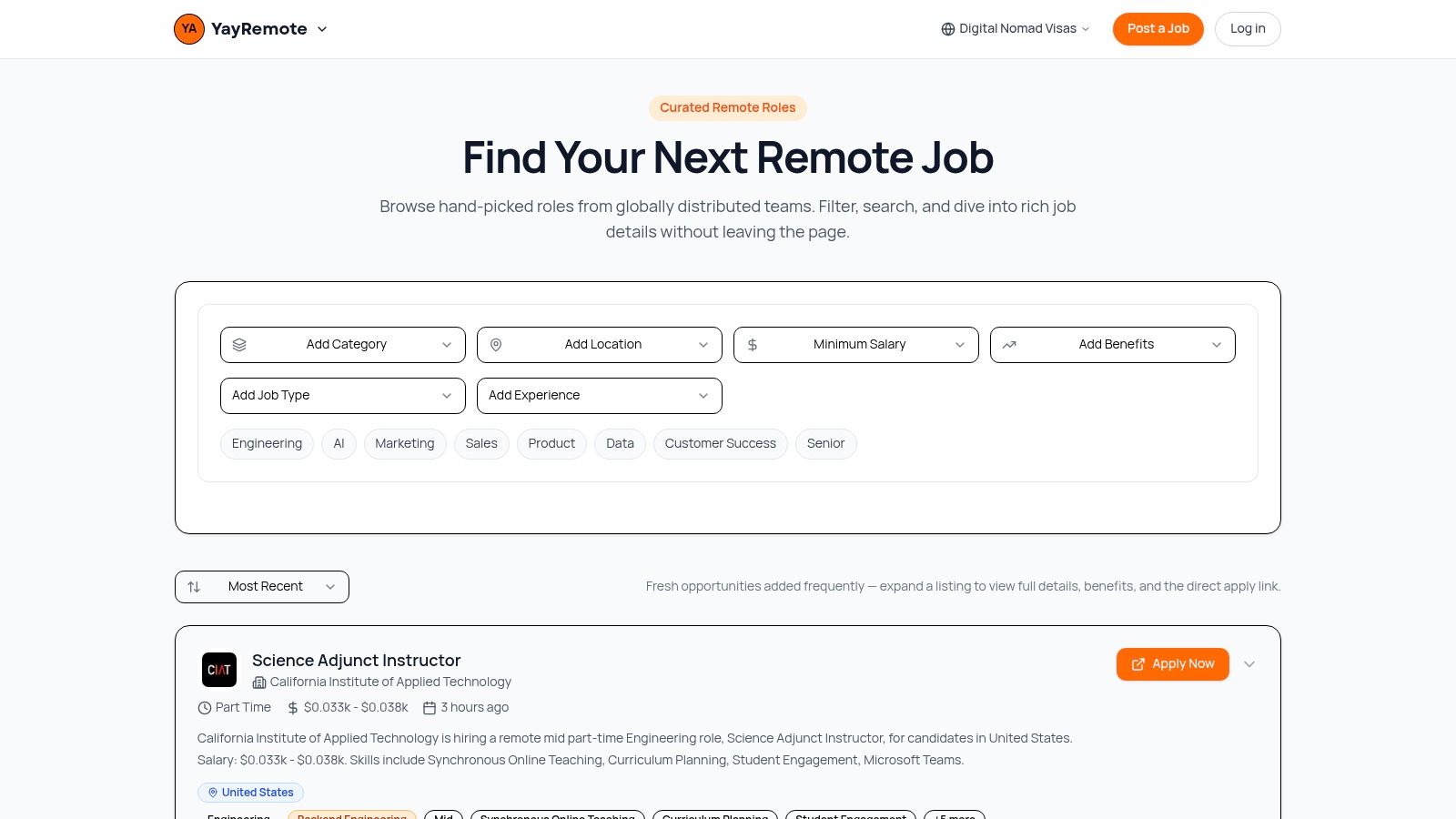 Screenshot from https://www.yayremote.com