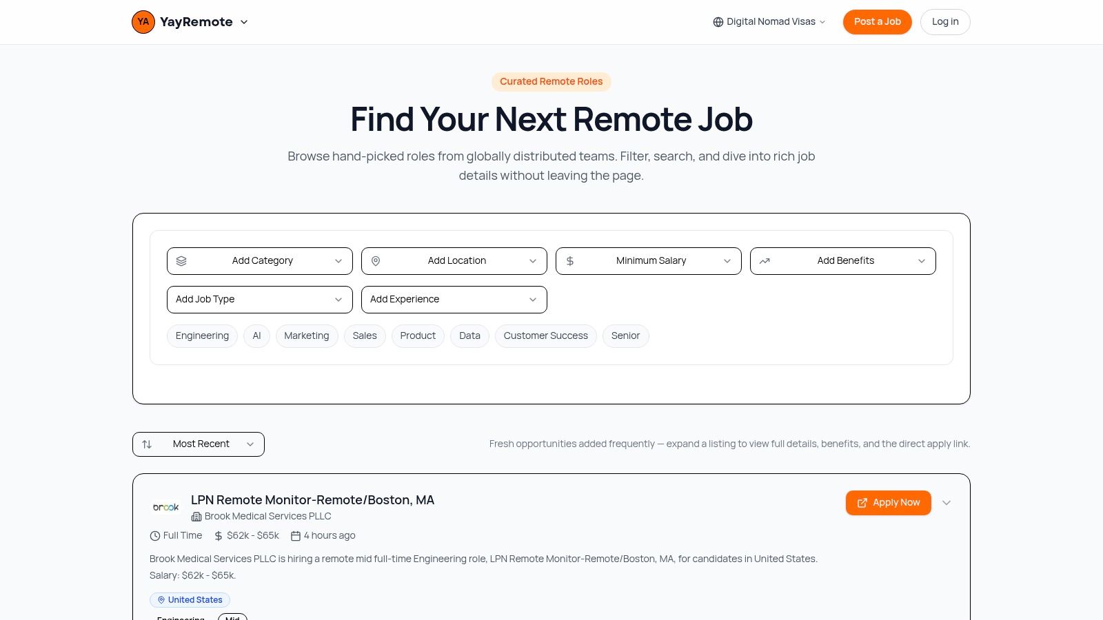 Screenshot from https://www.yayremote.com