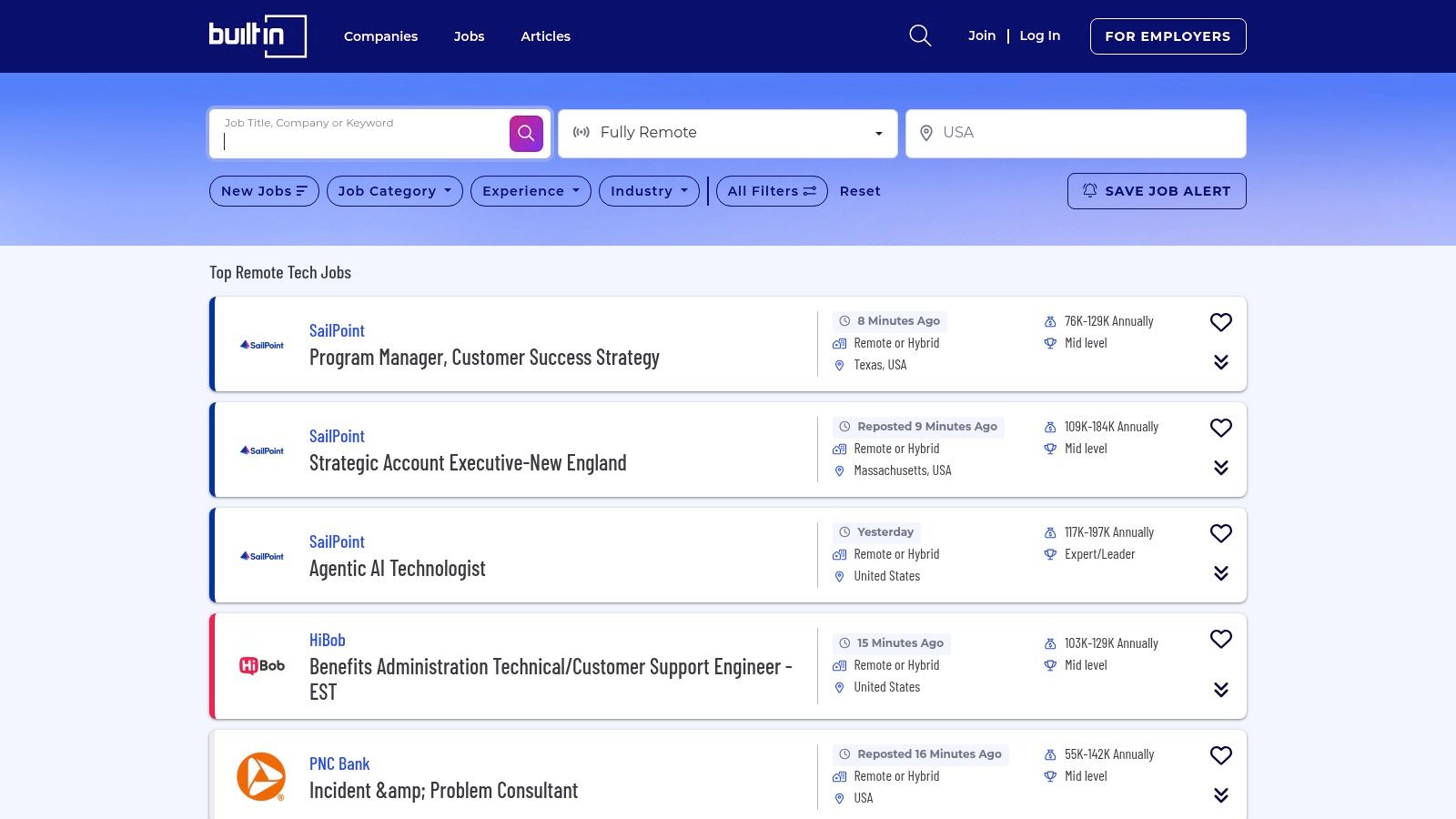 Built In (Remote Tech Jobs, US)