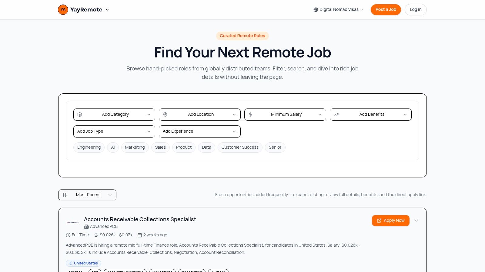 Screenshot from https://yayremote.com/