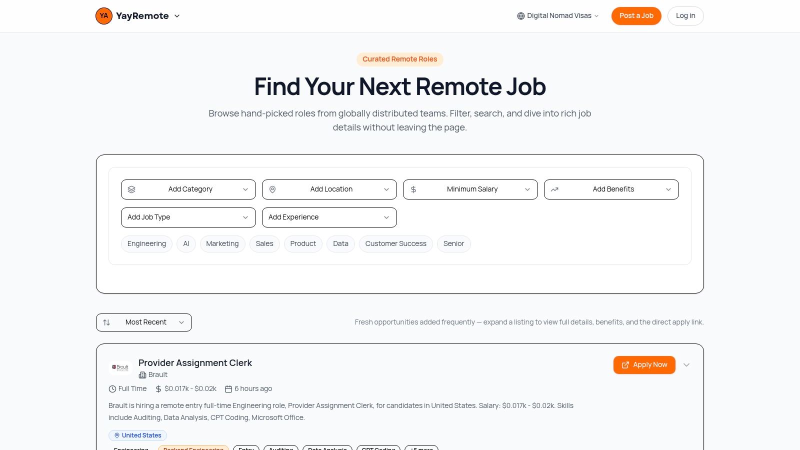 Screenshot from https://www.yayremote.com