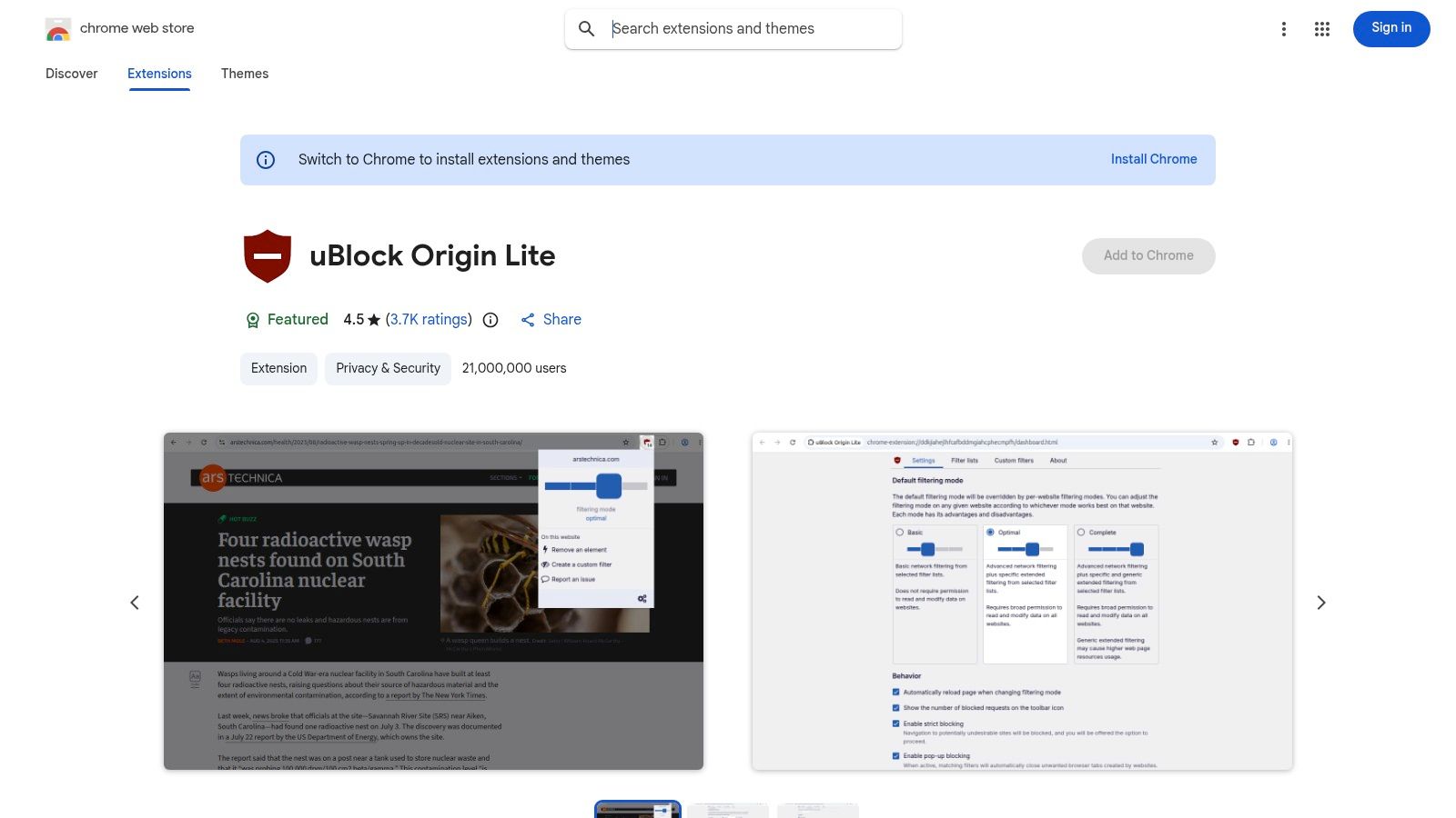 uBlock Origin Lite