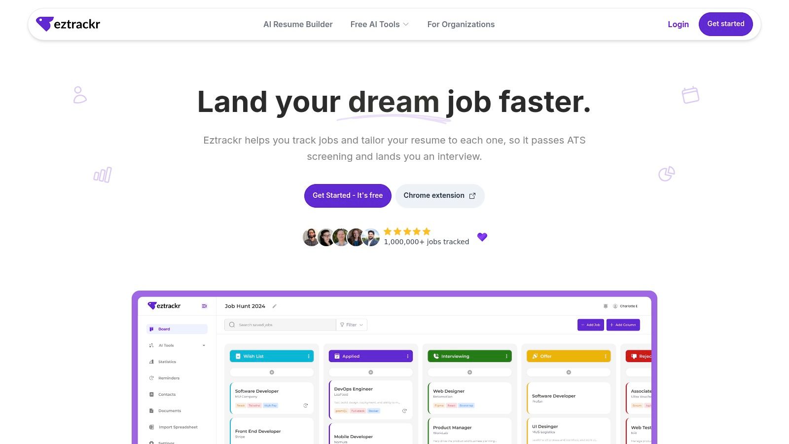 Screenshot from https://eztrackr.app