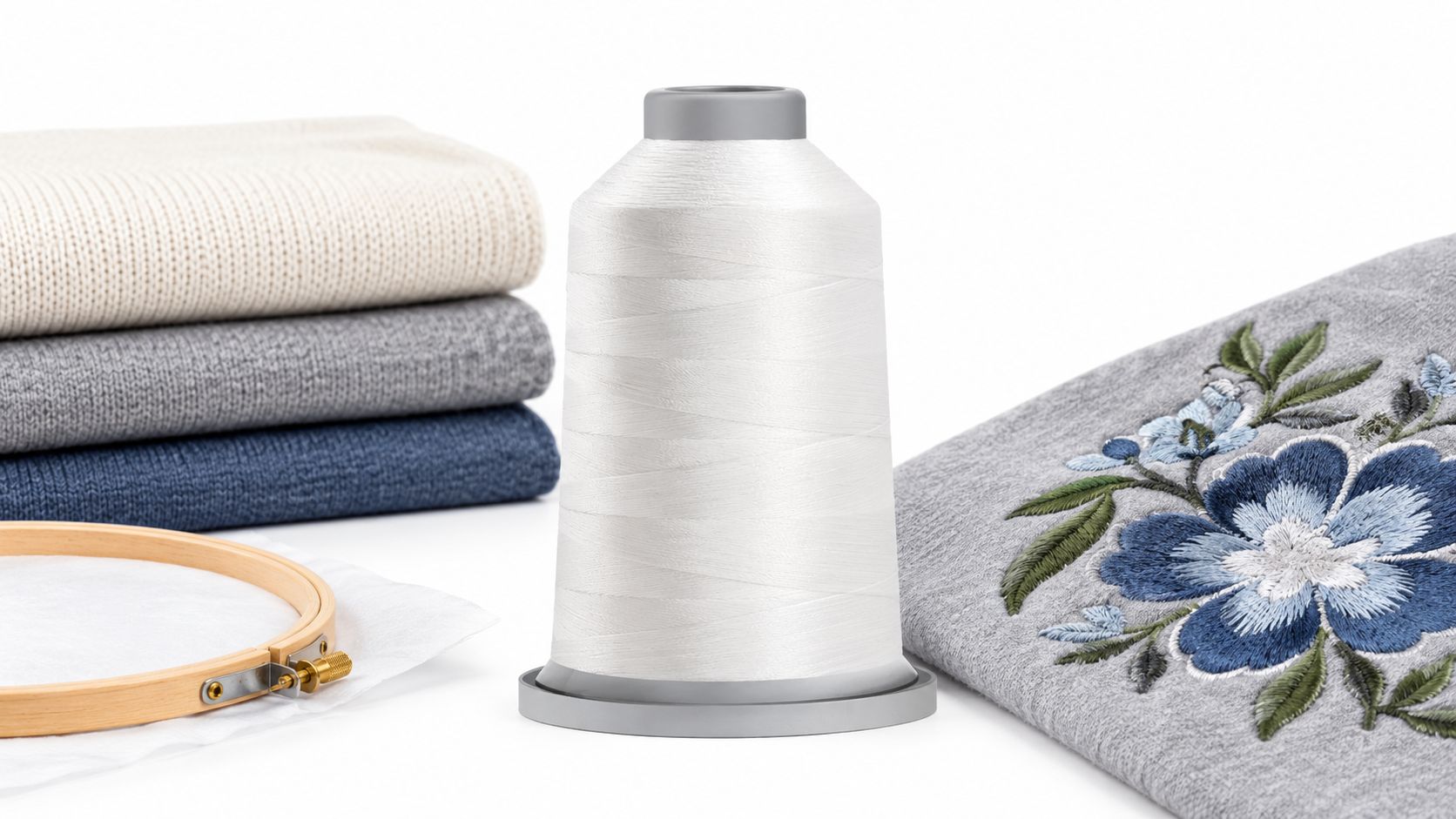 10000 White Glide Polyester Thread - 5,500 yards King Spool