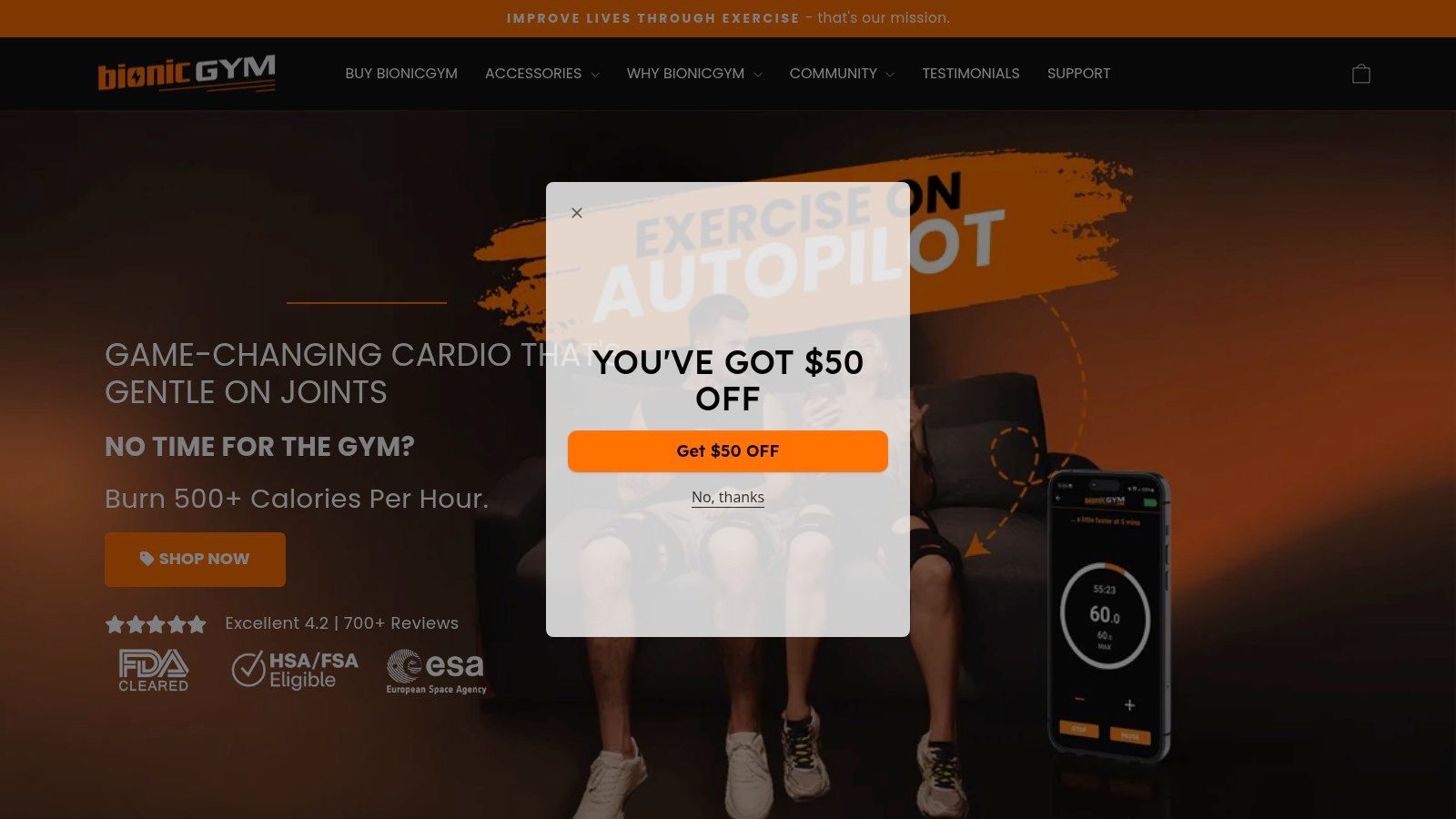 Screenshot from https://bionicgym.com