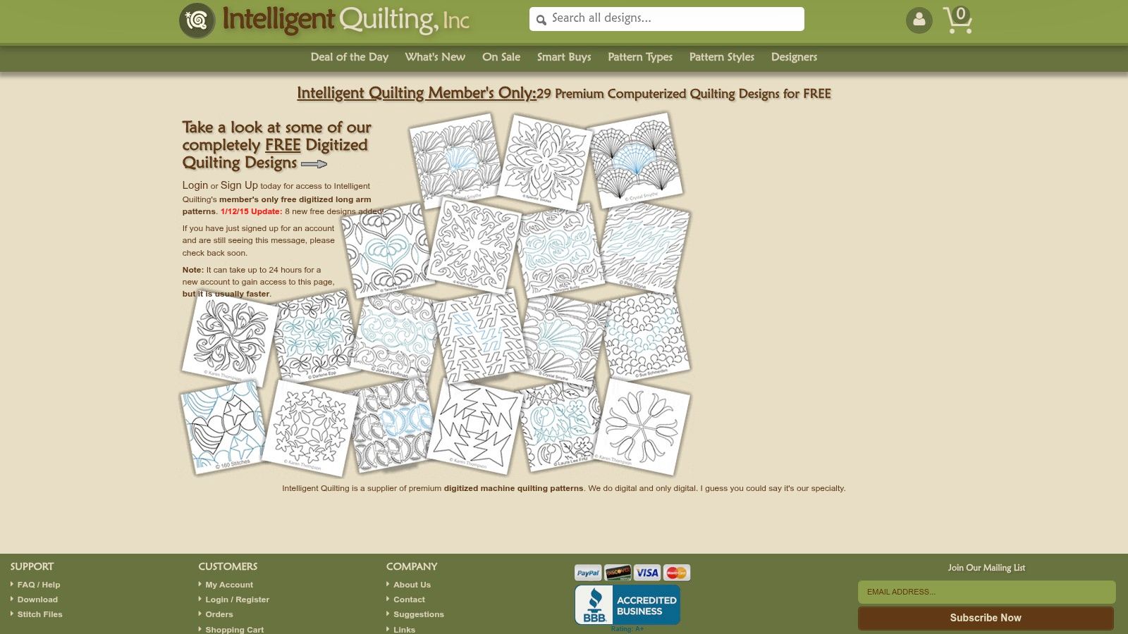 Intelligent Quilting free digitized patterns