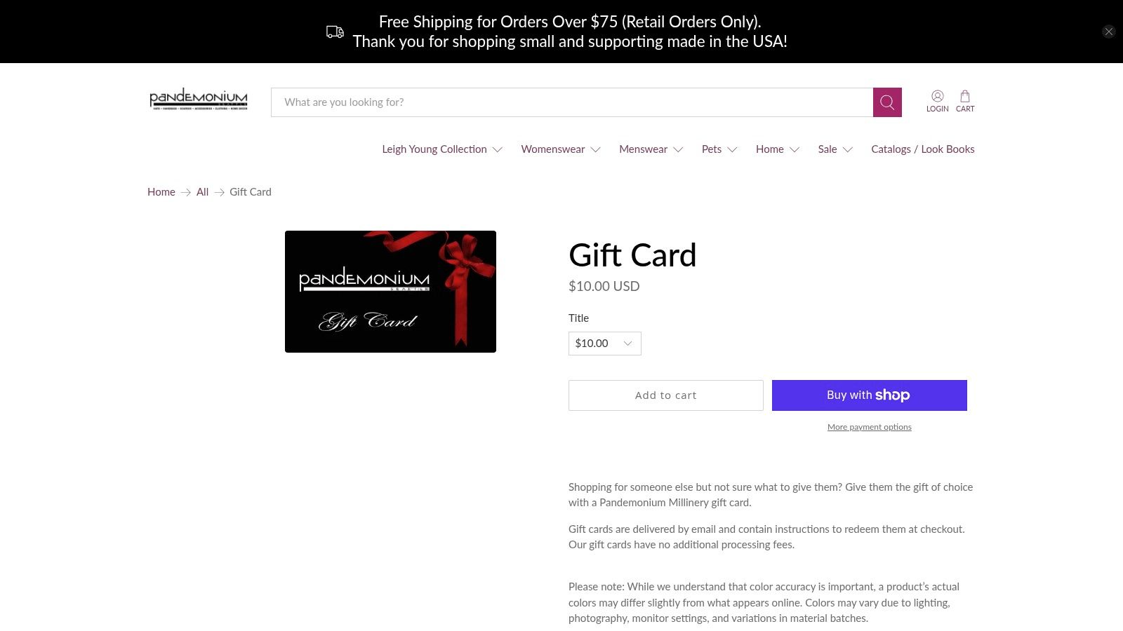 Products - Gift Card