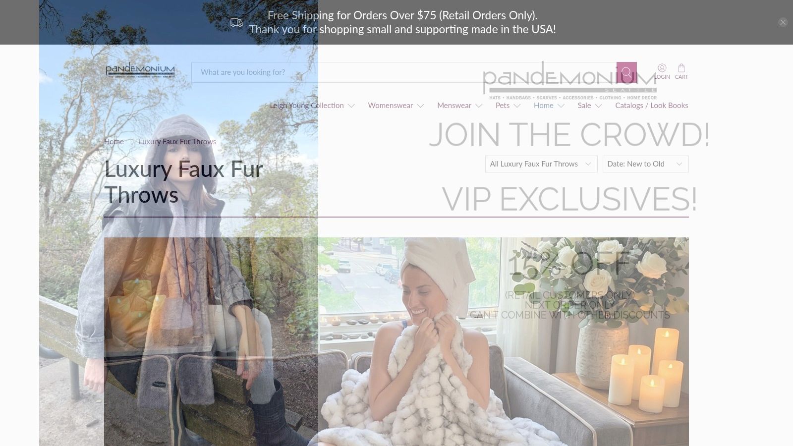 Luxury Faux Fur Throws from Pandemonium Millinery