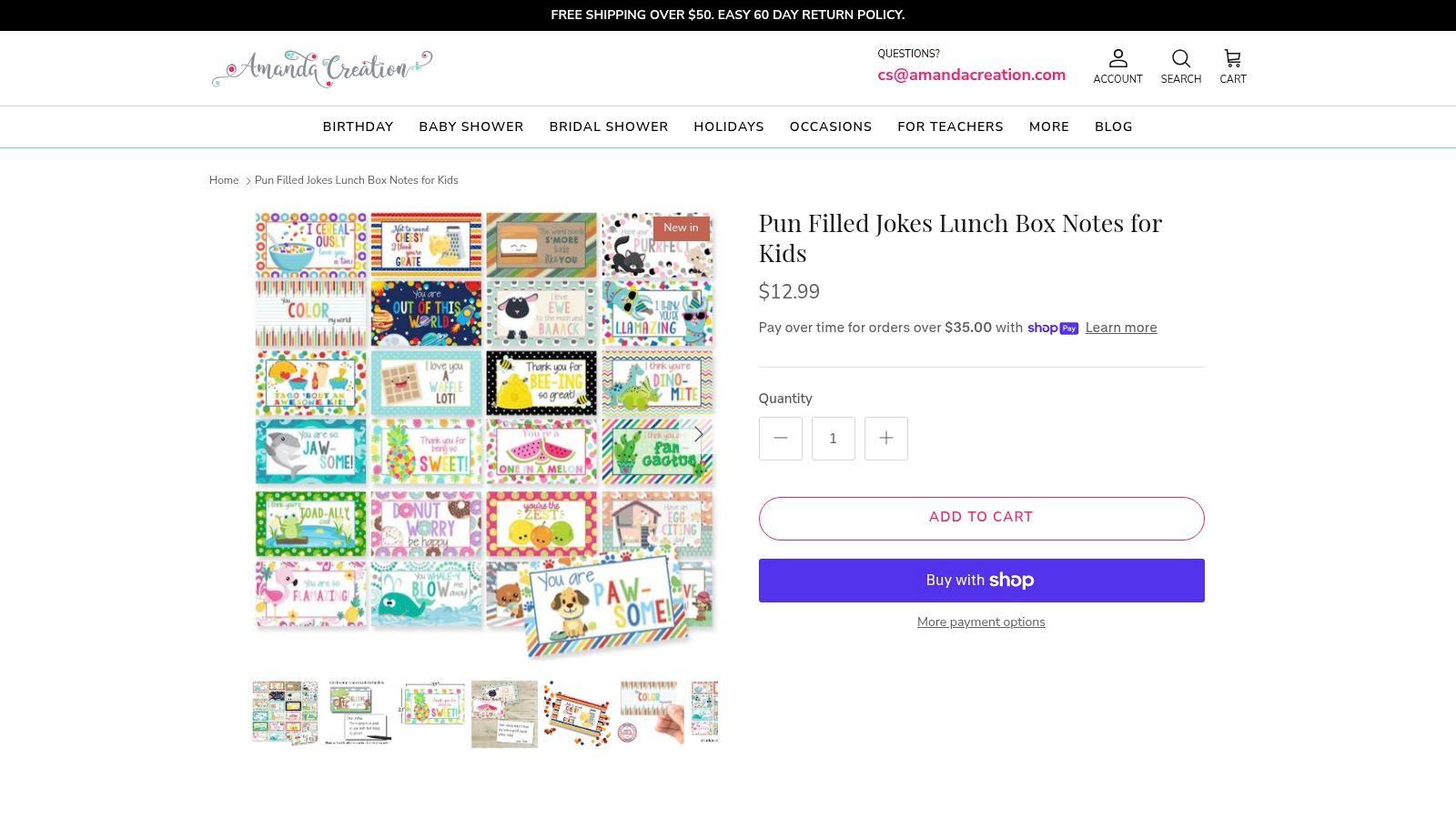 Pun-Filled Jokes Lunch Box Notes (Amanda Creation)