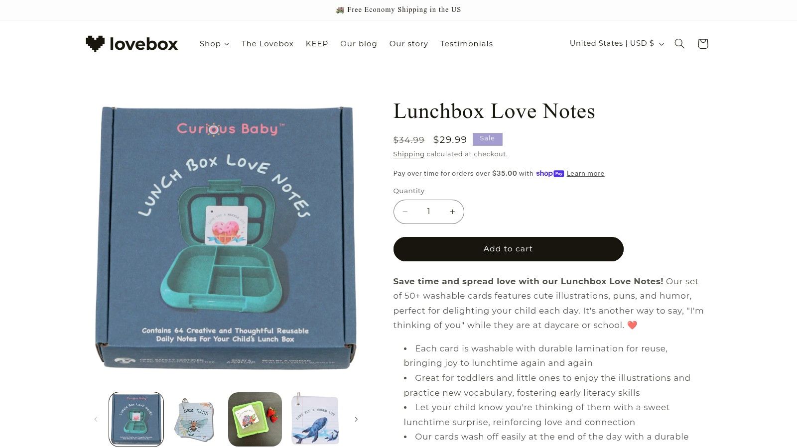 Lunchbox Love Notes (Lovebox America), Washable/Reusable