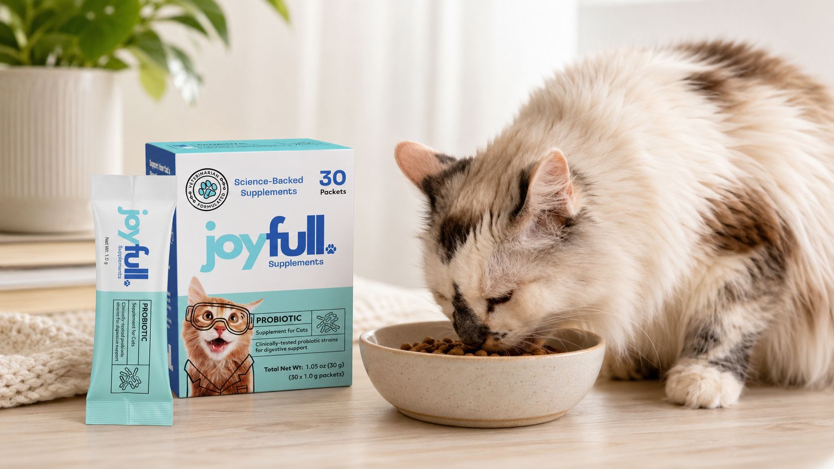 Probiotic Supplement for Cats - 30 Single-Serving Packets